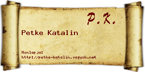 Petke Katalin névjegykártya